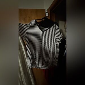 Torrid Classic Fit Black and White Striped Top 4x